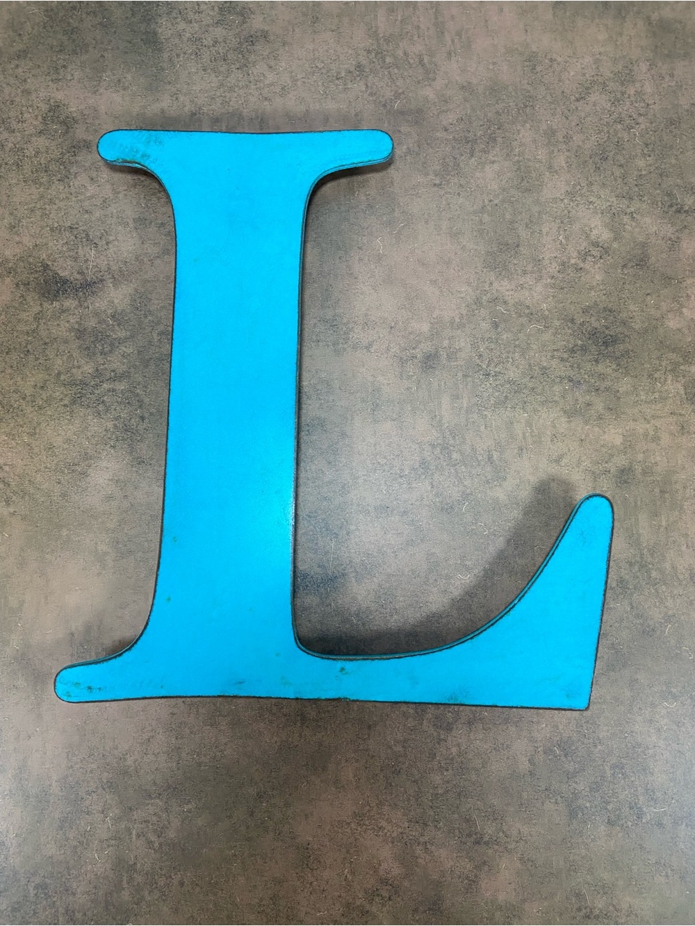 Blue Decorative Letter L Wall Accent - 48 gauge steel
